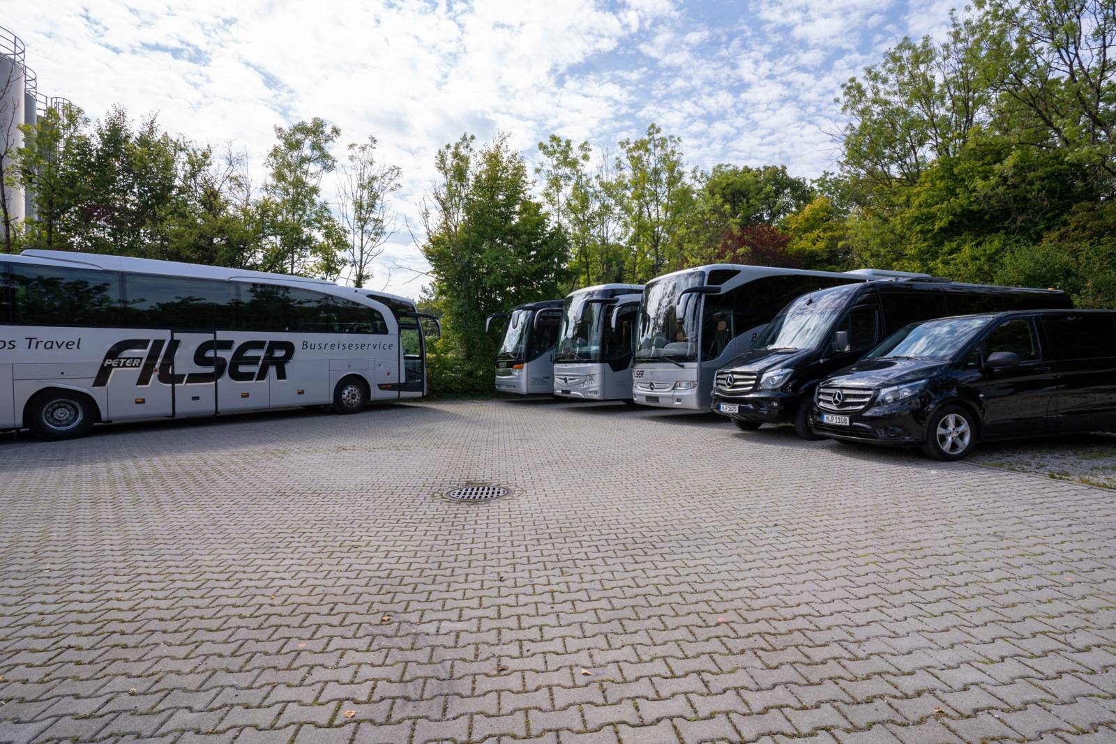 The Filser fleet at the depot in Planegg