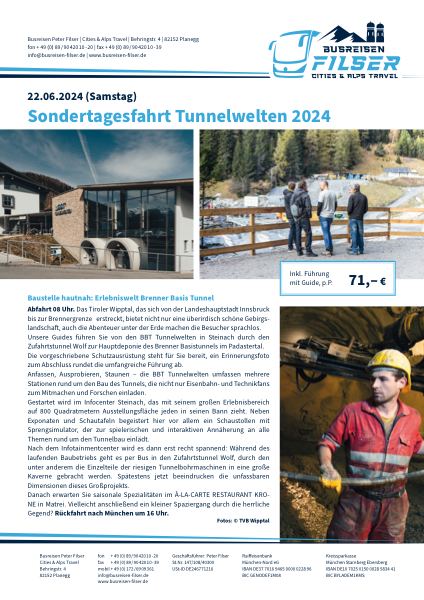 Titelseite Sondertagesfahrt Tunnelwelten 2024