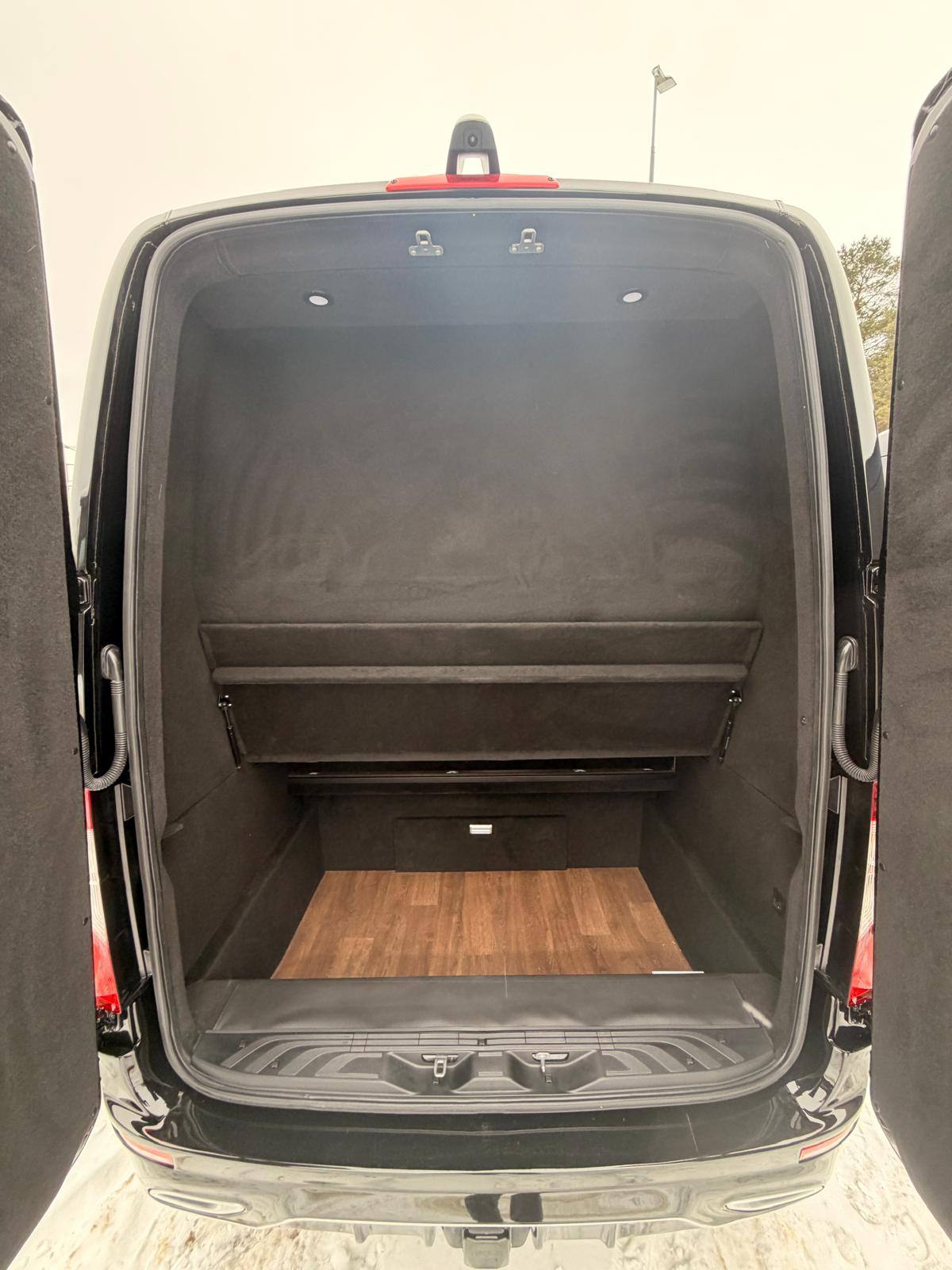 Luggage compartment at the rear of the VIP Sprinter